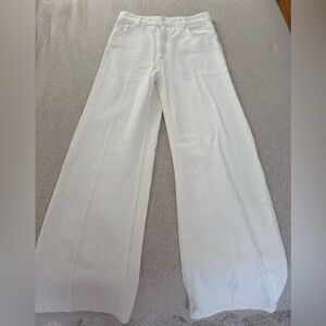 Zara Off-White Wide-Leg Trousers